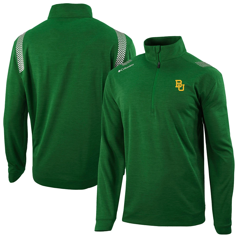 Men's Columbia Green Baylor Bears Omni-Wick Oakland Downs Quarter-Zip Top
