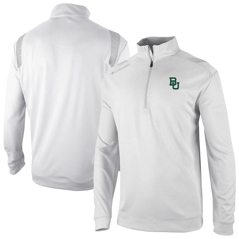 Men's Columbia White Baylor Bears Oakland Downs Quarter-Zip Top