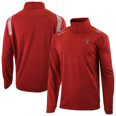 Men's Columbia Red Texas Tech Raiders Omni-Wick Oakland Downs Quarter-Zip Top