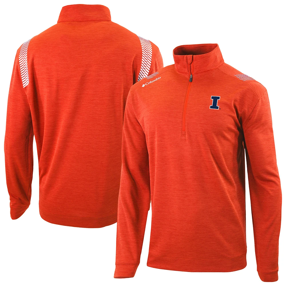 Men's Columbia Orange Illinois Fighting Illini Omni-Wick Oakland Downs Quarter-Zip Top