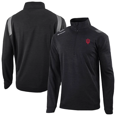 Men's Columbia Black Indiana Hoosiers Omni-Wick Oakland Downs Quarter-Zip Top