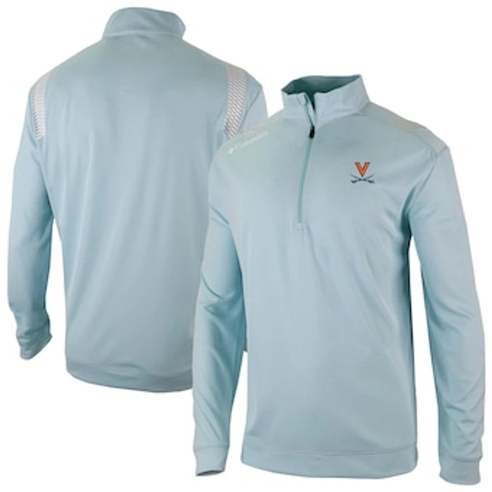 Men's Columbia Light Blue Virginia Cavaliers Oakland Downs Quarter-Zip Top