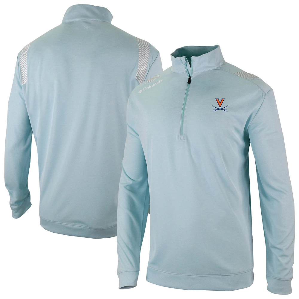 Men's Columbia Light Blue Virginia Cavaliers Oakland Downs Quarter-Zip Top