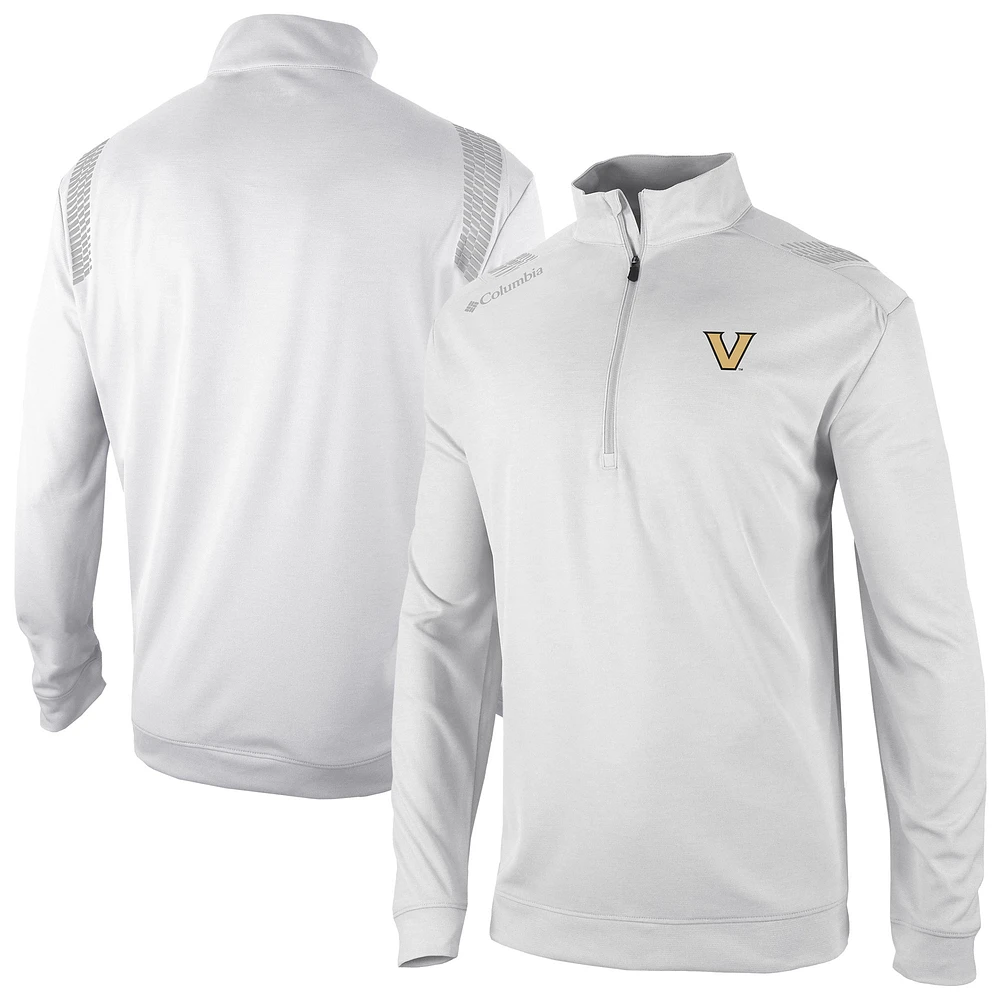 Men's Columbia White Vanderbilt Commodores Oakland Downs Quarter-Zip Top