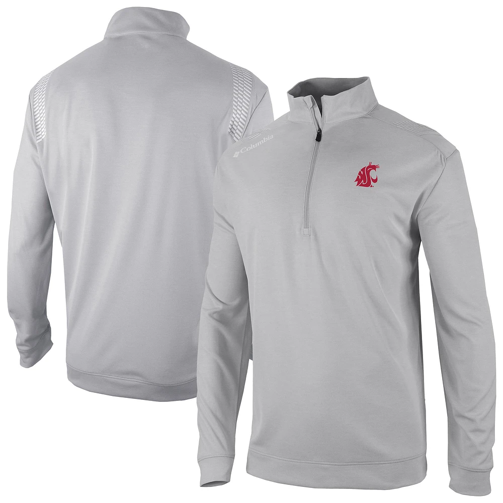 Men's Columbia Gray Washington State Cougars Oakland Downs Quarter-Zip Top