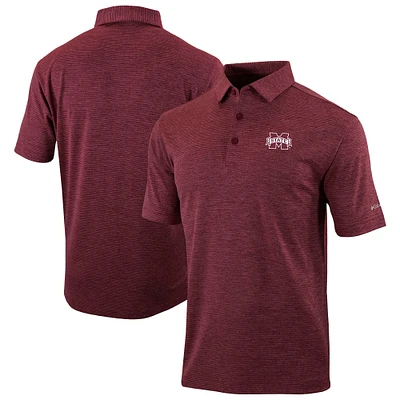 Men's Columbia Maroon Mississippi State Bulldogs Omni-Wick Set II Polo