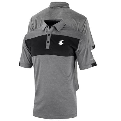 Men's Columbia Gray/Black Washington State Cougars Omni-Wick Total Control Polo