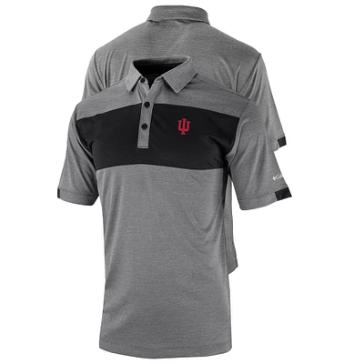 Men's Columbia Black Indiana Hoosiers Omni-Wick Total Control Polo