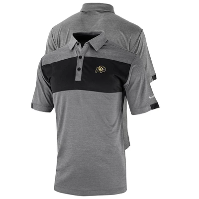 Men's Columbia Gray/Black Colorado Buffaloes Omni-Wick Total Control Polo