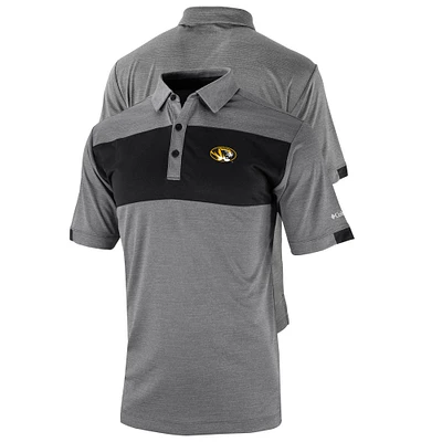 Men's Columbia Gray/Black Missouri Tigers Omni-Wick Total Control Polo