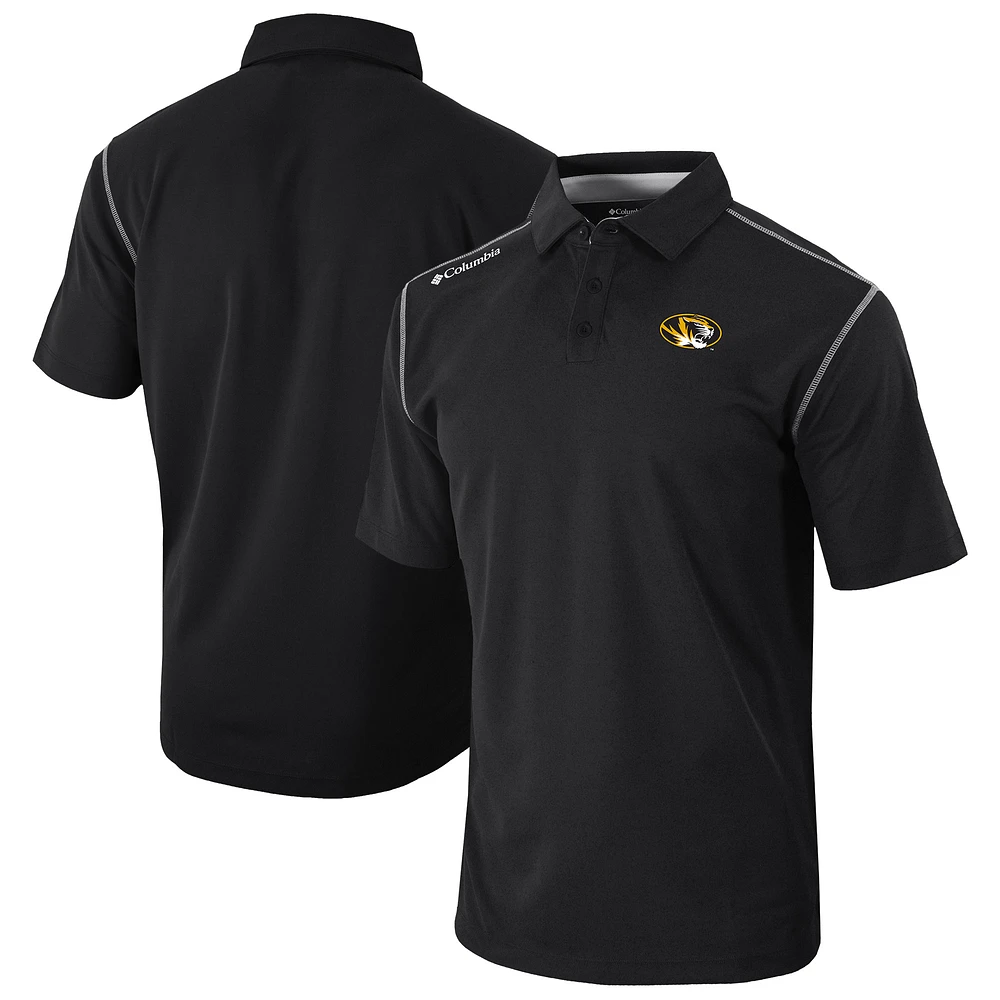 Men's Columbia Black Missouri Tigers Omni-Wick Shotgun Polo