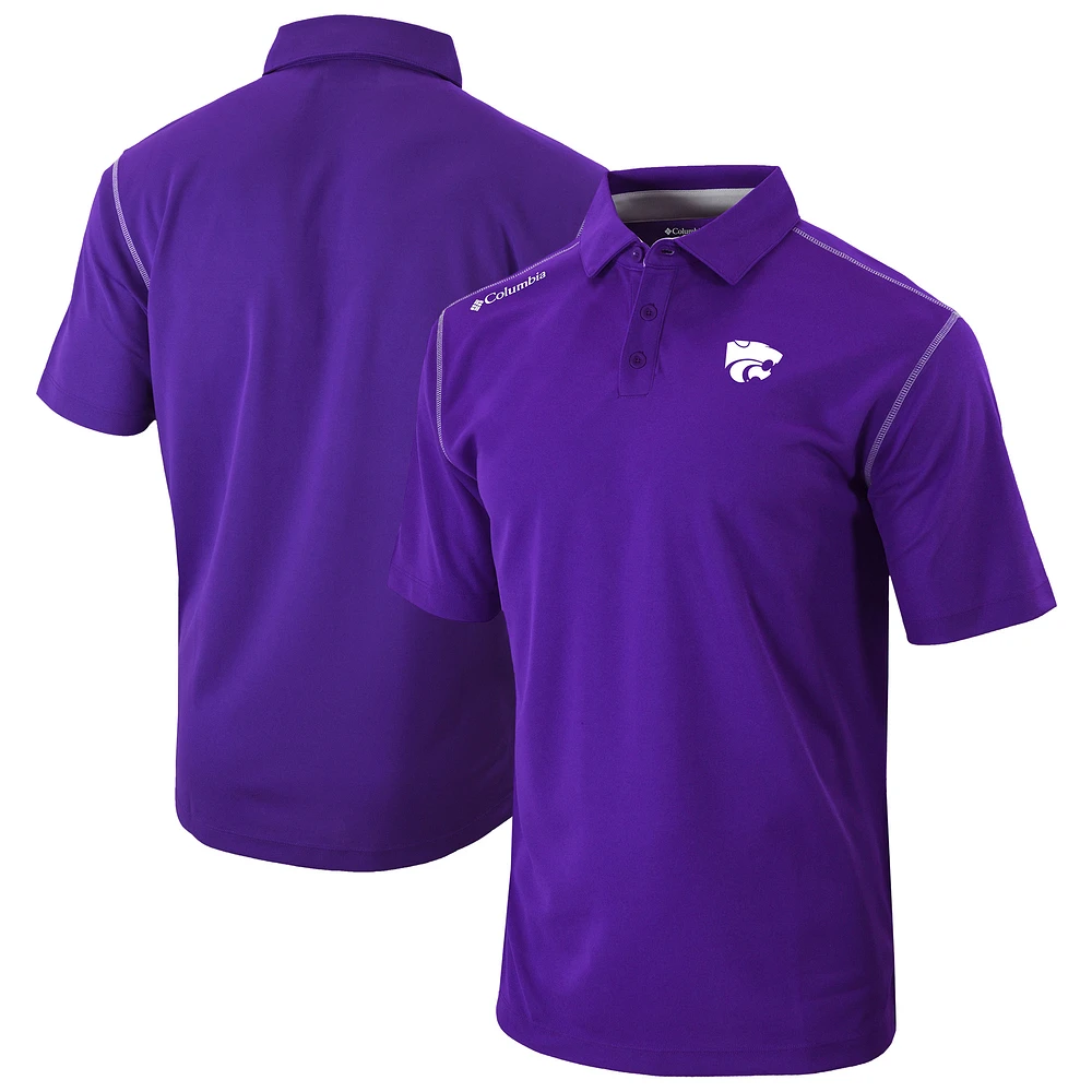 Men's Columbia Purple Kansas State Wildcats Omni-Wick Shotgun Polo