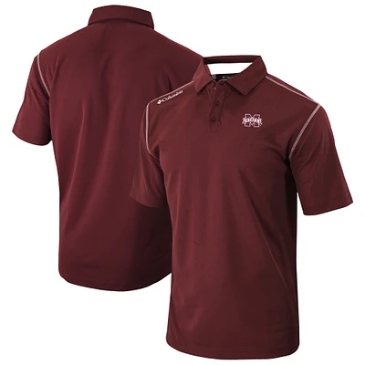 Men's Columbia Maroon Mississippi State Bulldogs Omni-Wick Shotgun Polo