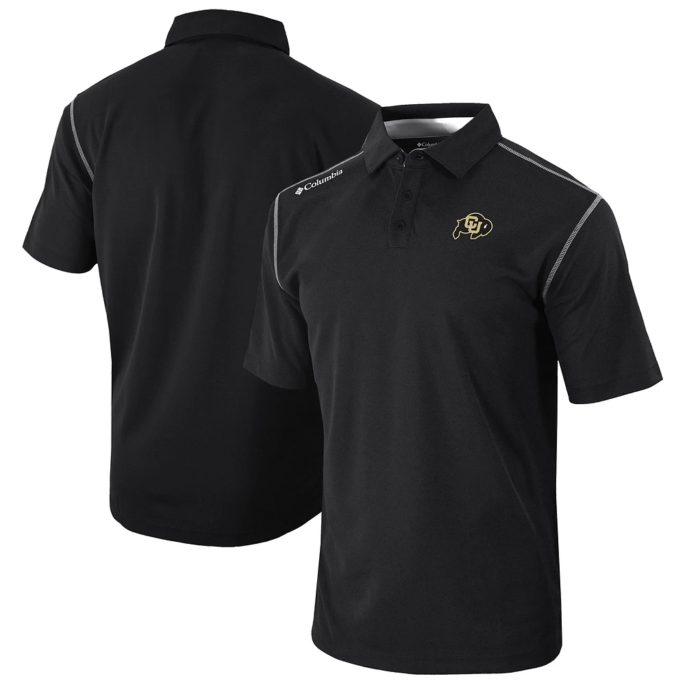 Men's Columbia Black Colorado Buffaloes Omni-Wick Shotgun Polo