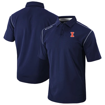 Men's Columbia Navy Illinois Fighting Illini Omni-Wick Shotgun Polo