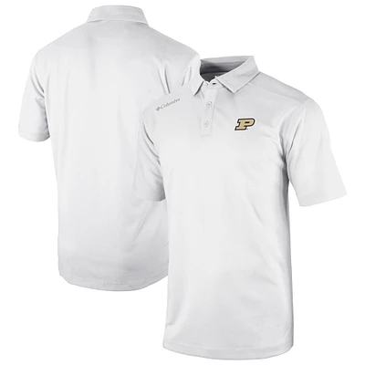 Men's Columbia White Purdue Boilermakers Omni-Wick Shotgun Polo