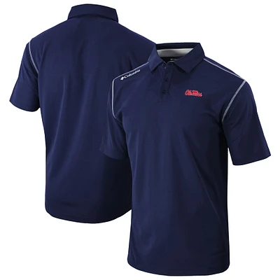 Men's Columbia Navy Ole Miss Rebels Omni-Wick Shotgun Polo