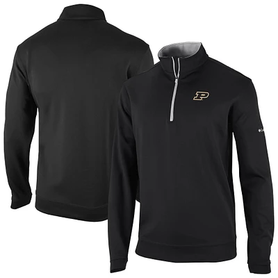 Men's Columbia Black Purdue Boilermakers Omni-Wick Wickham Hills Quarter-Zip Top