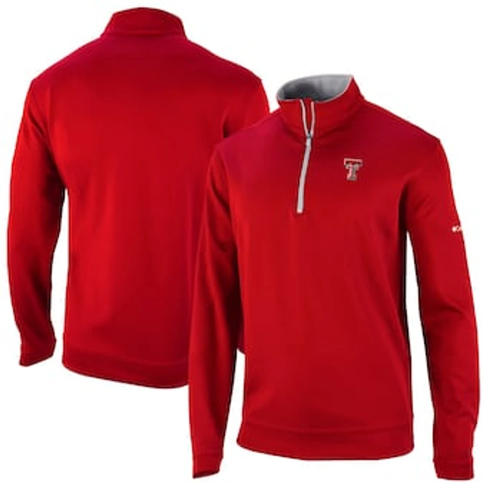 Men's Columbia Red Texas Tech Raiders Omni-Wick Wickham Hills Quarter-Zip Top