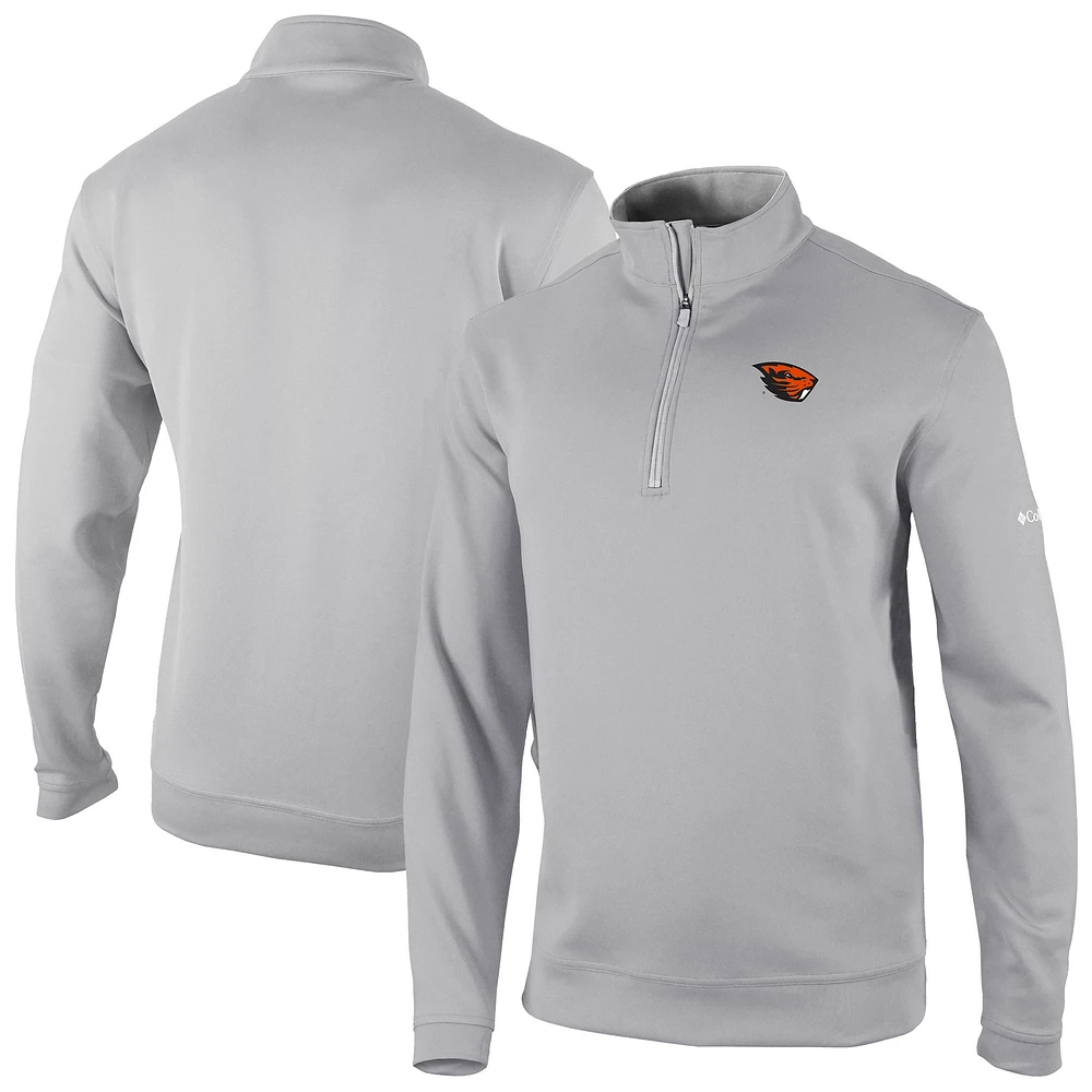 Men's Columbia Gray Oregon State Beavers Omni-Wick Wickham Hills Quarter-Zip Top