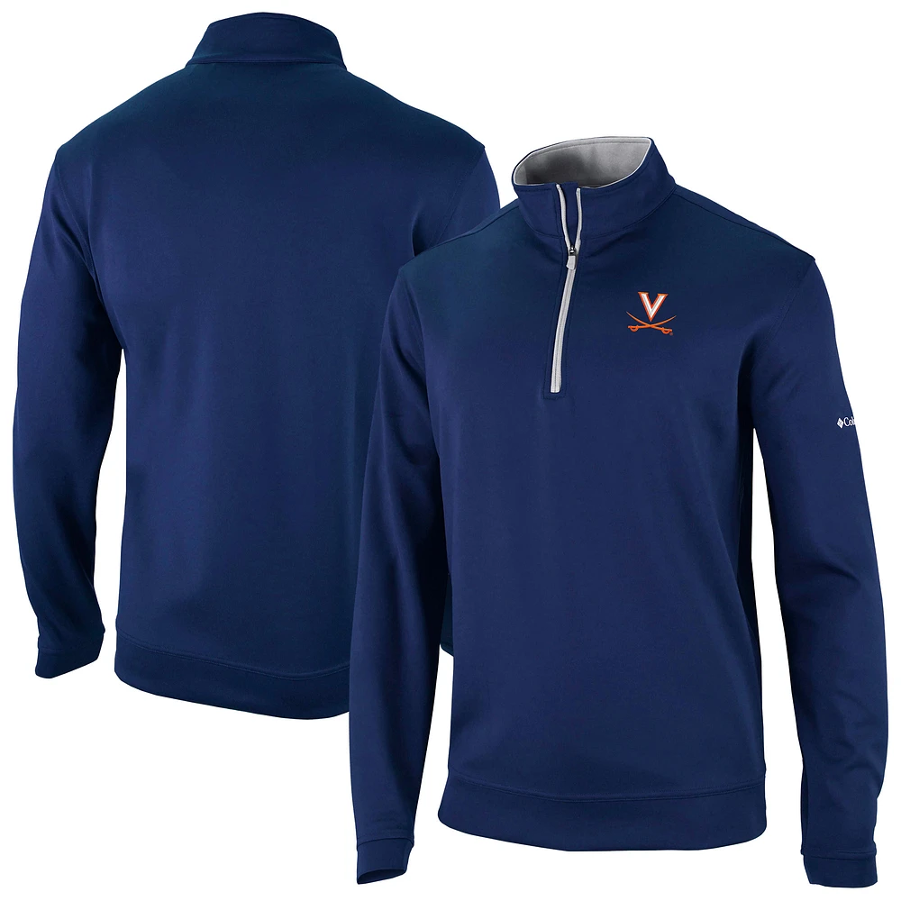 Men's Columbia Navy Virginia Cavaliers Omni-Wick Wickham Hills Quarter-Zip Top