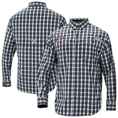 Men's Columbia Navy Arizona Wildcats Super Tamiami Omni-Shade Long Sleeve Button-Down Shirt