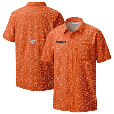 Men's Columbia Orange Syracuse Super Slack Tide Omni-Wick Button-Up Shirt