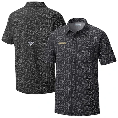 Men's Columbia Black Colorado Buffaloes Super Slack Tide Omni-Wick Button-Up Shirt