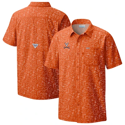 Men's Columbia Orange Virginia Cavaliers Super Slack Tide Omni-Wick Button-Up Shirt
