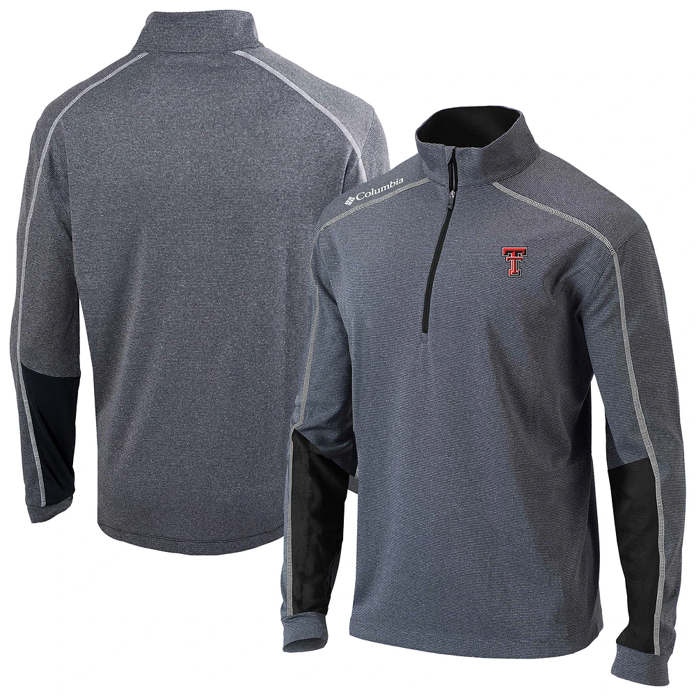 Men's Columbia Heather Gray Texas Tech Red Raiders Omni-Wick Shotgun 2.0 Quarter-Zip Top