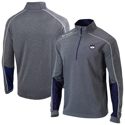 Men's Columbia Heather Gray UConn Huskies Omni-Wick Shotgun 2.0 Quarter-Zip Top