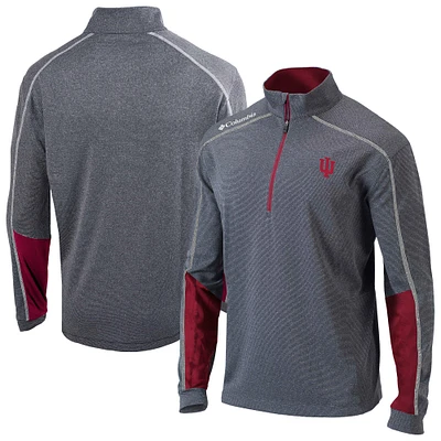 Men's Columbia Heather Gray Indiana Hoosiers Omni-Wick Shotgun 2.0 Quarter-Zip Top