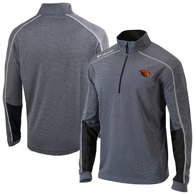 Men's Columbia Heather Gray Oregon State Beavers Omni-Wick Shotgun 2.0 Quarter-Zip Top