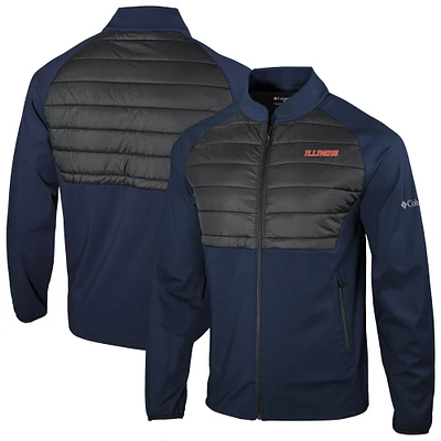 Men's Columbia Navy Illinois Fighting Illini Omni-Wick The Element Full-Zip Jacket