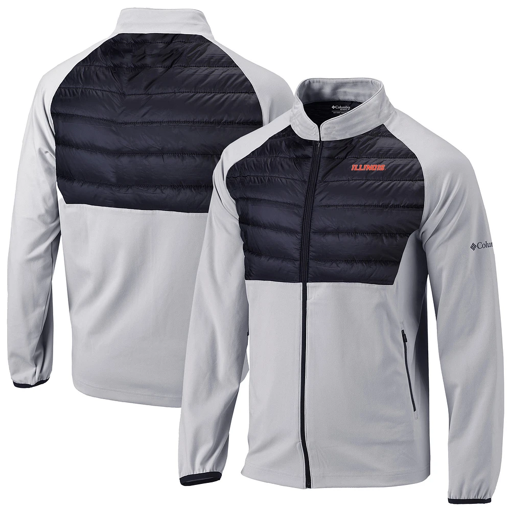 Men's Columbia Gray Illinois Fighting Illini Omni-Wick The Element Full-Zip Jacket