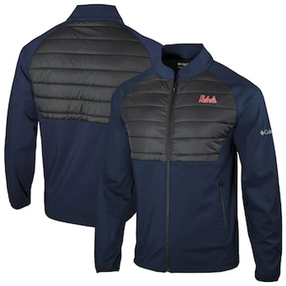 Men's Columbia Navy Ole Miss Rebels Omni-Wick The Element Full-Zip Jacket