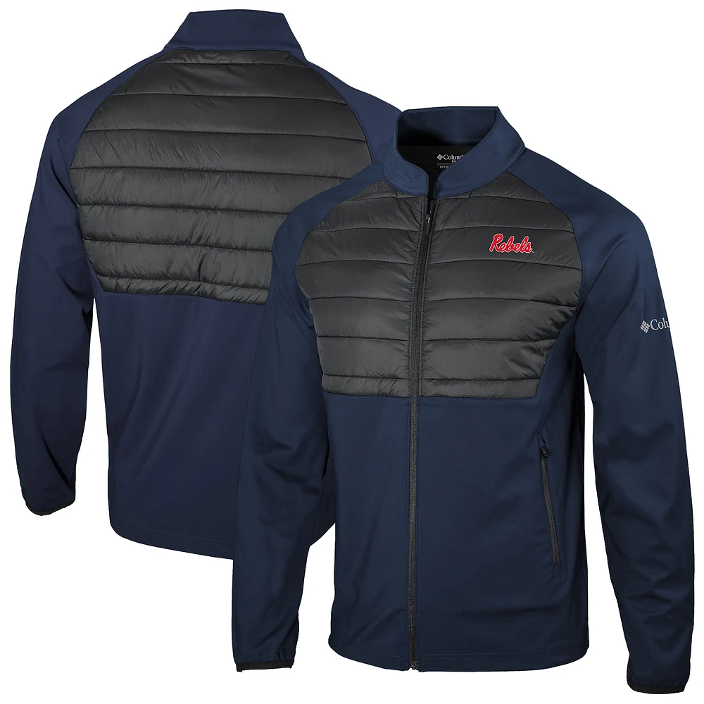 Men's Columbia Navy Ole Miss Rebels Omni-Wick The Element Full-Zip Jacket