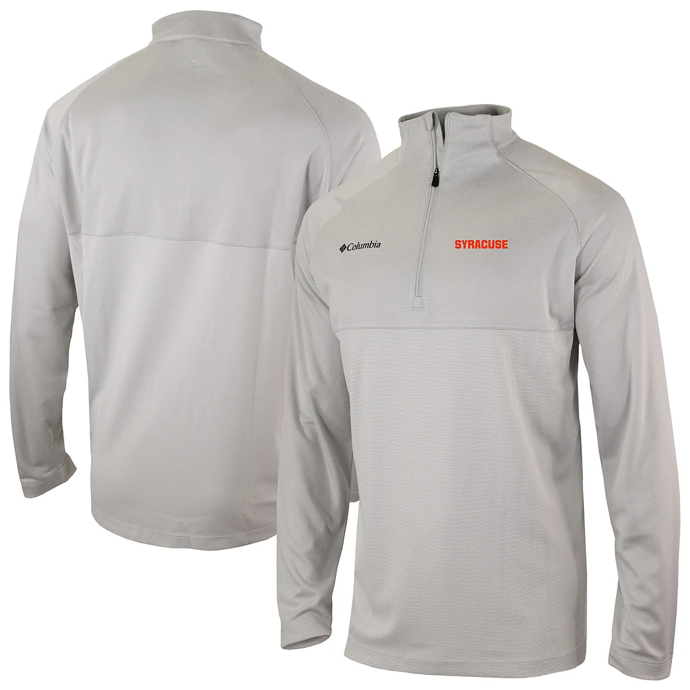 Men's Columbia Gray Syracuse Orange Omni-Wick Raglan Rockin' It Quarter-Zip Top