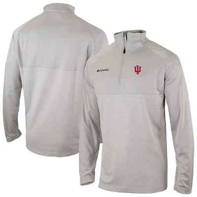 Men's Columbia Gray Indiana Hoosiers Omni-Wick Raglan Rockin' It Quarter-Zip Top
