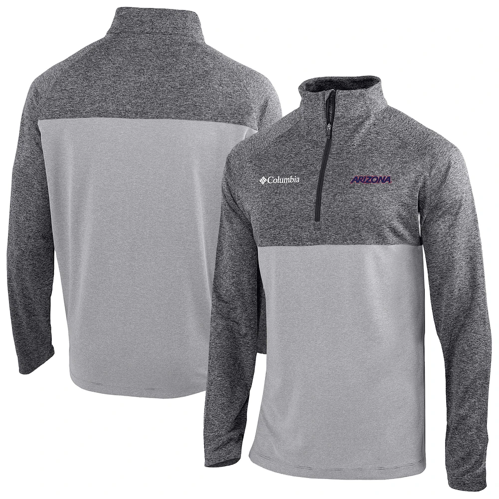 Men's Columbia Gray Arizona Wildcats Omni-Wick Raglan Rockin' It Quarter-Zip Top