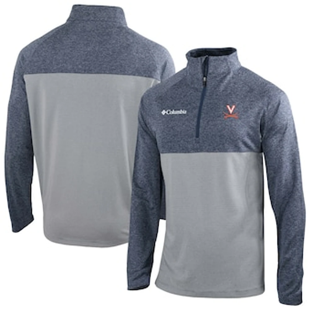 Men's Columbia Navy Virginia Cavaliers Omni-Wick Raglan Rockin' It Quarter-Zip Top