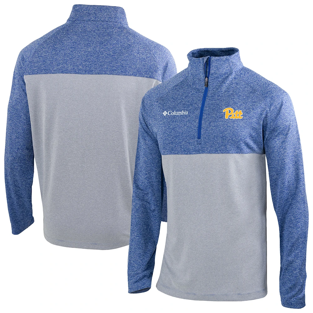 Men's Columbia Blue Pitt Panthers Omni-Wick Raglan Rockin' It Quarter-Zip Top