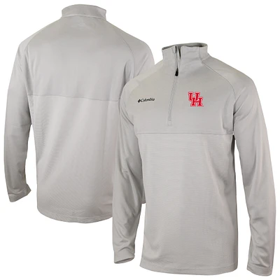 Men's Columbia Gray Houston Cougars Omni-Wick Raglan Rockin' It Quarter-Zip Top