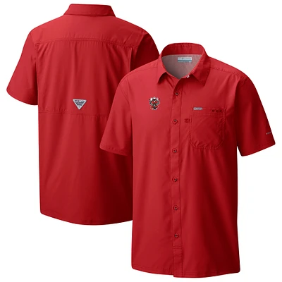 Men's Columbia Red Texas Tech Raiders Slack Tide Omni-Wick Button-Up Camp Shirt