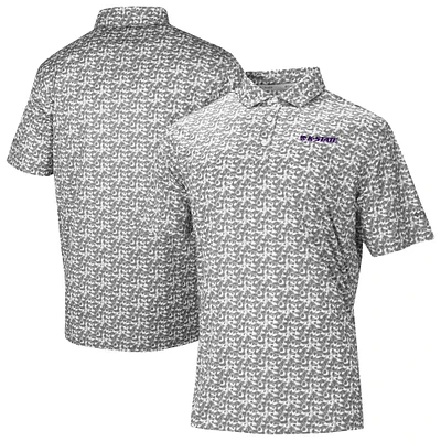Men's Columbia Gray Kansas State Wildcats Catchy Swing Polo