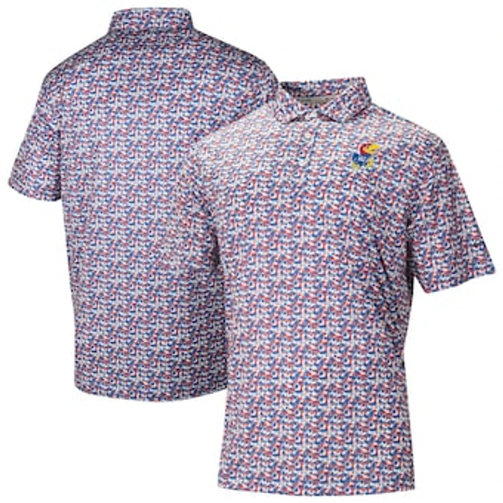 Men's Columbia Blue Kansas Jayhawks Catchy Swing Polo