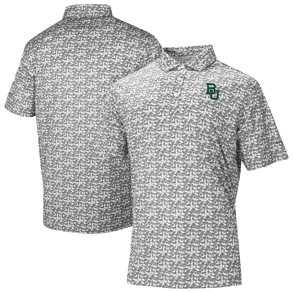 Men's Columbia Gray Baylor Bears Catchy Swing Polo