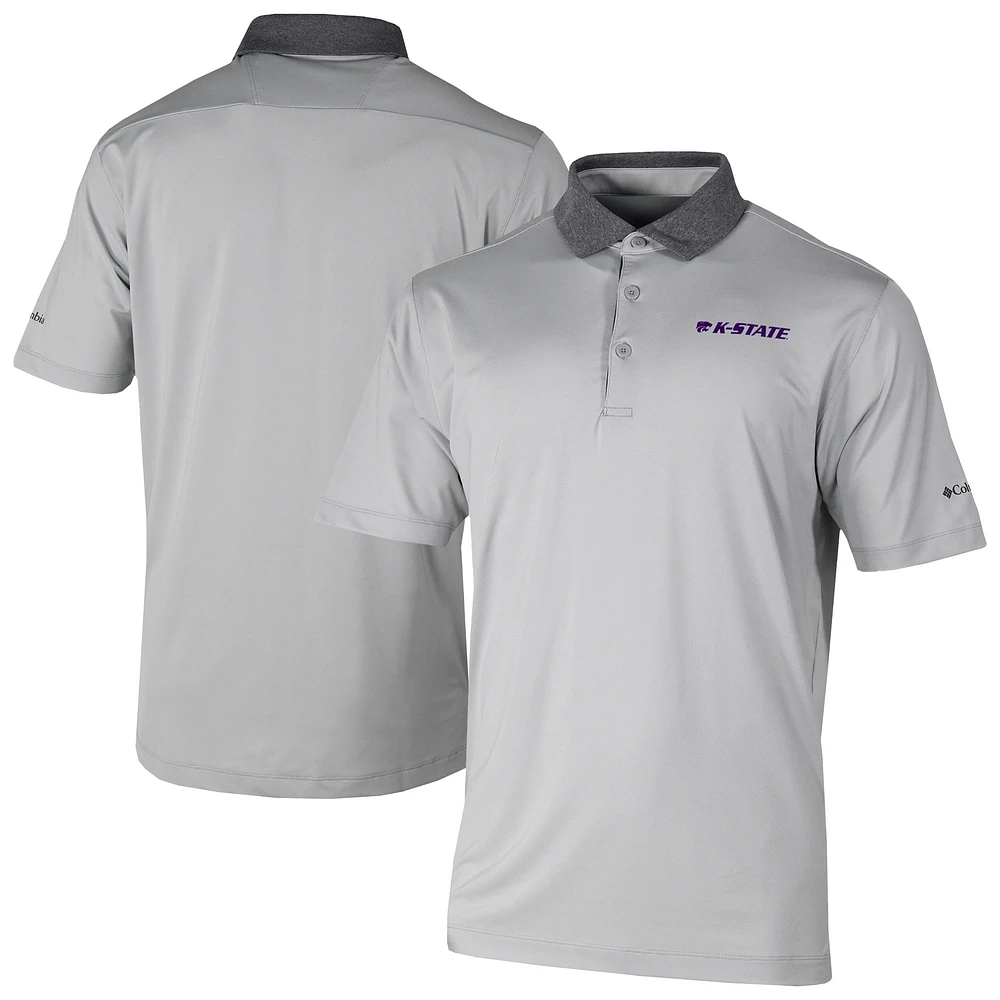 Men's Columbia Gray Kansas State Wildcats Settle Polo