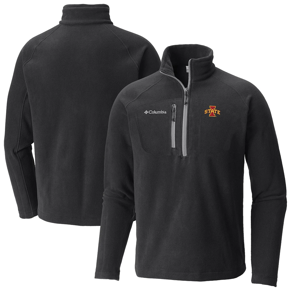 Men's Columbia Black Iowa State Cyclones Fast Trek III Half-Zip Fleece Jacket