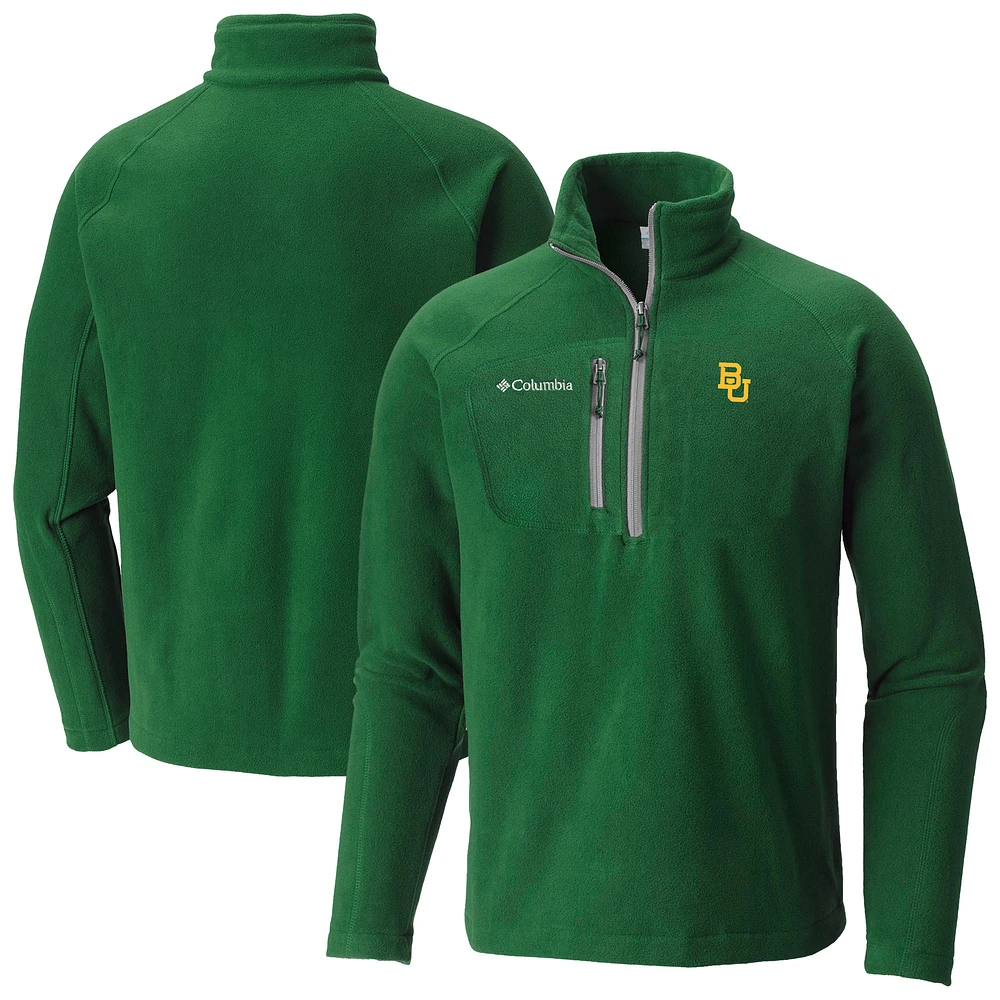 Men's Columbia Green Baylor Bears Fast Trek III Half-Zip Fleece Jacket